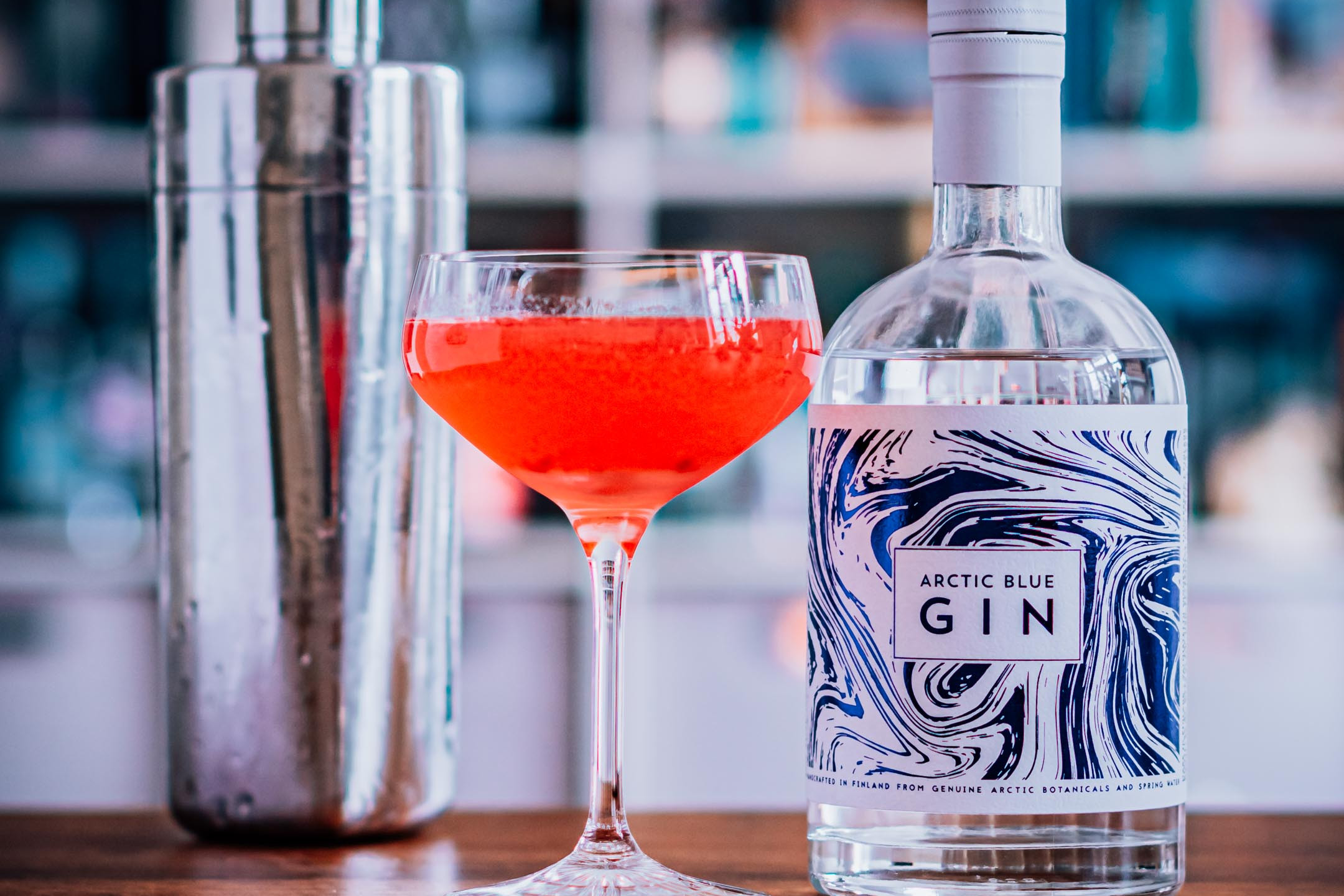 Cocktail Set für Anfänger - Shaker mit Gin und Cocktail